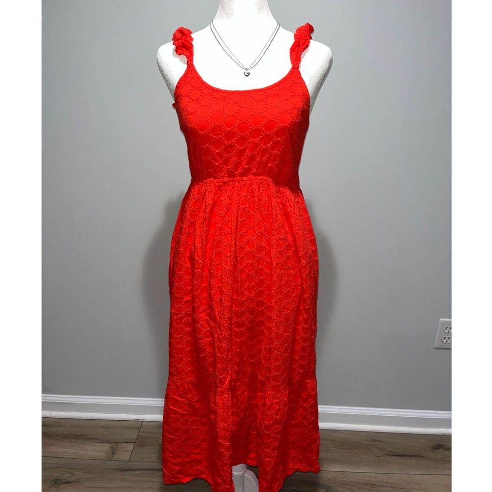 Jessica Simpson Red Midi Dress Women Sundress XS